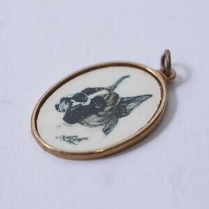 Laura Rogers, Boxer, Cameo, Pendant, Charm, Dogs Theme, Jewelry, ~ 250407-WH 171